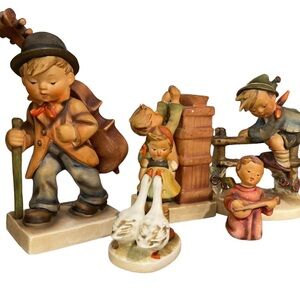 Vintage Hummel Goebel Figurines Lot of 5 | Little Cellist Goose Girl